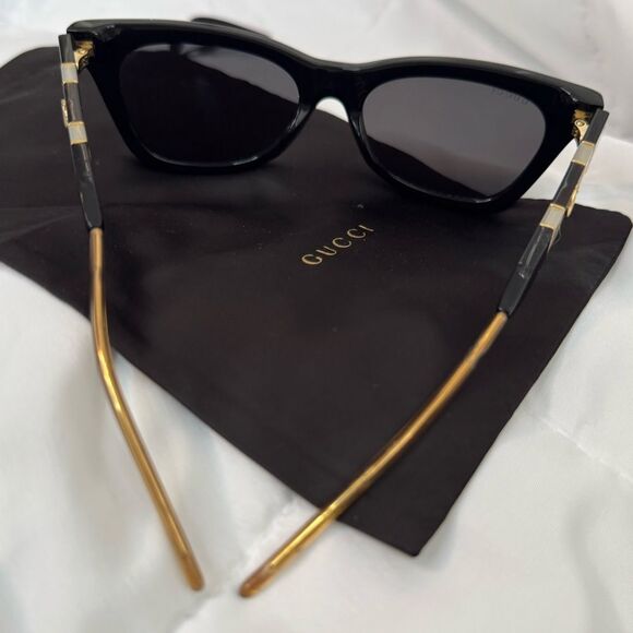 Gucci Black&Gold Mother of Pearl Sunglasses Retro main image 9